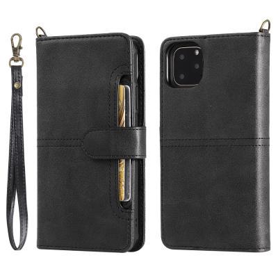 2 in 1 Leather Wallet Case for iPhone 11 Pro Max, Magnetic Detachable Phone Cover with Hidden Stand