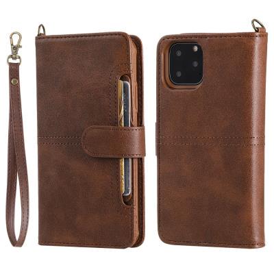 2 in 1 Leather Wallet Case for iPhone 11 Pro Max, Magnetic Detachable Phone Cover with Hidden Stand