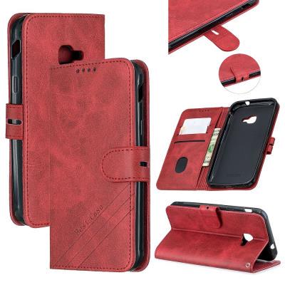 Wallet Case for Samsung Galaxy Xcover 4s, Cowhide-like Leather Phone Case with Oblique Line in the Right Lower Corner