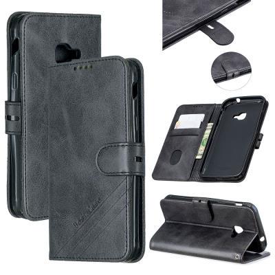 Wallet Case for Samsung Galaxy Xcover 4s, Cowhide-like Leather Phone Case with Oblique Line in the Right Lower Corner