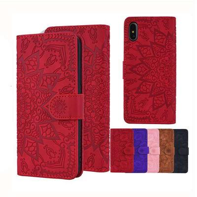 Embossed Wallet Phone Case for iPhone SE 5S 5G 5, Pattern Texture Leather Phone Cover With Magnetic Buckle