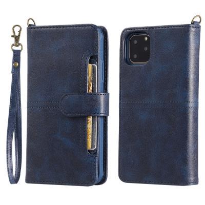 2 in 1 Leather Wallet Case for iPhone 11 Pro Max, Magnetic Detachable Phone Cover with Hidden Stand