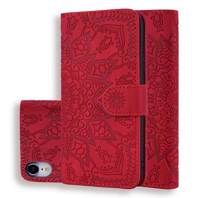 Embossed Wallet Phone Case for iPhone XR 6.1, Pattern Texture Leather Phone Cover With Magnetic Buckle