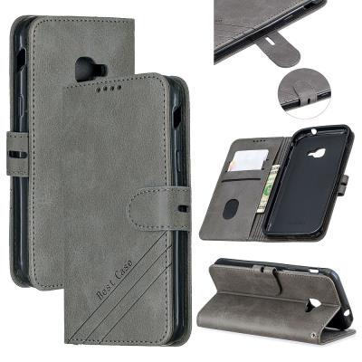 Wallet Case for Samsung Galaxy Xcover 4s, Cowhide-like Leather Phone Case with Oblique Line in the Right Lower Corner