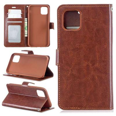 Crazy Horse Pattern PU Leather + TPU with Card Slots Wallet and Stand Support Cover Case for Apple iPhone 11(6.1)