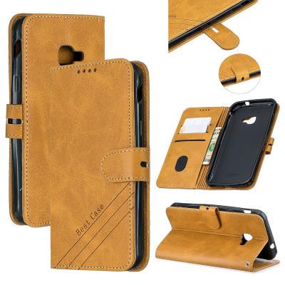 Wallet Case for Samsung Galaxy Xcover 4s, Cowhide-like Leather Phone Case with Oblique Line in the Right Lower Corner