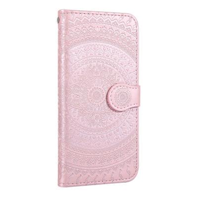 Embossed Mandal Pattern PU Leather + Soft TPU Card Slots with Stand Support Magnetic Absorb Protective Cover Case for Huawei P30 Lite