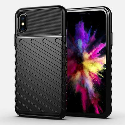 Thunder Shockproof Anti-Scratch Soft TPU Support Wireless Charging Back Cover Case for iPhone X / XS