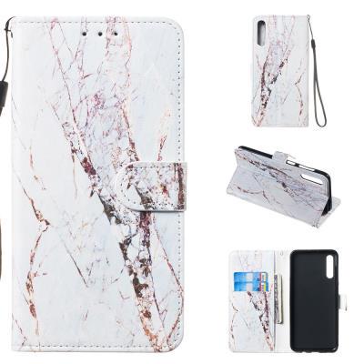 Colored Cat Tiger Owl DolphinPattern PU Leather + Soft TPU Card Slots with Stand Wallet Protective Case for Samsung Galaxy A50
