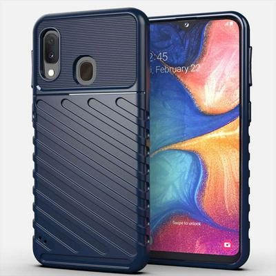 Anti-Fingerprints Shockproof Soft TPU + Hard Back Cover Case for Samsung Galaxy A20