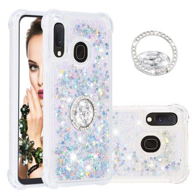 Wallet Phone Case for Samsung Galaxy A20e, Anti-fall Soft TPU Phone Cover With Diamond Ring Buckle