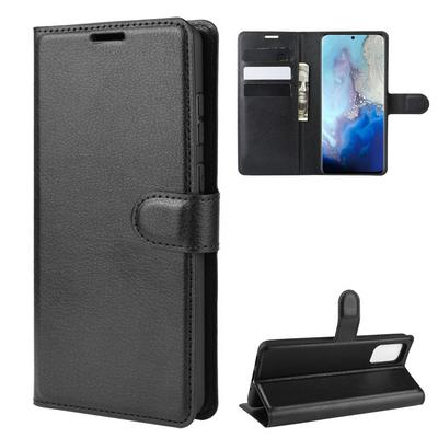 Lichee Pattern Side Flip Wallet Style PU Leather + Soft TPU Card Holder with Stand and Magnetic Buckle Case for Samsung Galaxy S11e