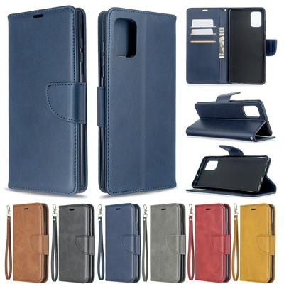 Sheep Skin Pattern PU Leather + Soft TPU Card Slots with Stand Support Protective Cover Case for Samsung Galaxy A71