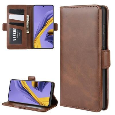 Crazy Horse Pattern Shockproof Side Flip PU Leather + Soft TPU Card Slots with Double Buckles and Stand Wallet Case for Samsung Galaxy A51