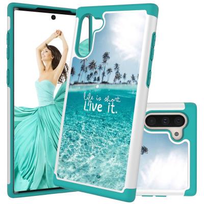 2 in 1 Hybrid Phone Case for Samsung Galaxy Note 10, Beautifully Printed Non-slip Hard Phone Cover