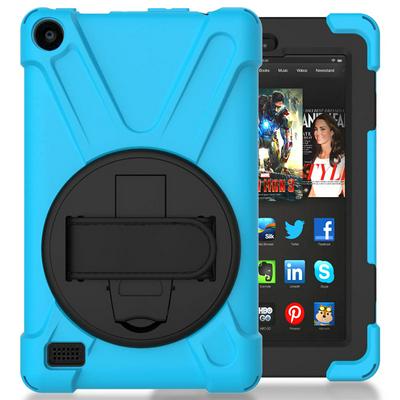 Pirate ShockProof Detachable 3 in 1 TPU + Hard PC Back Cover Case with Rotatable Stand for Amazon Fire 7 (2017) 