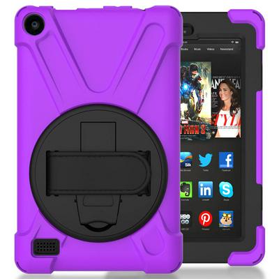 Pirate ShockProof Detachable 3 in 1 TPU + Hard PC Back Cover Case with Rotatable Stand for Amazon Fire 7 (2017) 