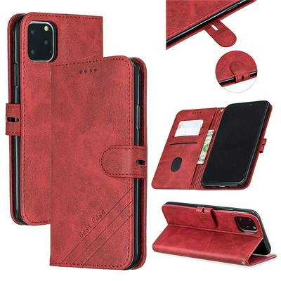 Wallet Case for iPhone 2019 6.5inch, Cowhide-like Leather Phone Case with Oblique Line in the Right Lower Corner
