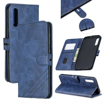 Wallet Case for Samsung Galaxy A50, Cowhide-like Leather Phone Case with Oblique Line in the Right Lower Corner