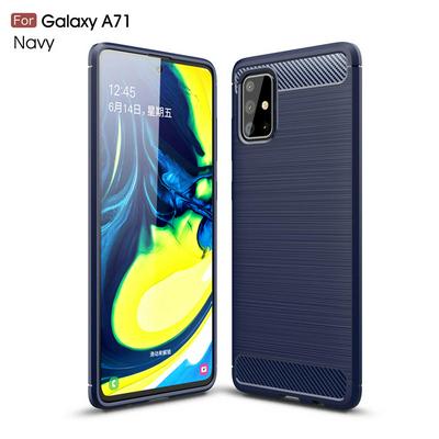 Carbon Fiber Pattern Brushed Shockproof Soft TPU Back Cover Case for Samsung Galaxy A71