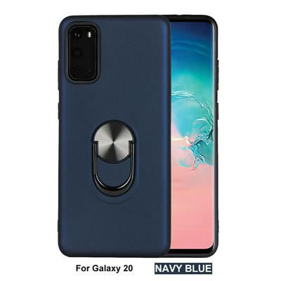 Solid Color Frosted 2 in 1 Detachable with 360 Degree Rotatable Magnetic Suction Ring Bracket Hard PC + Soft TPU Back Cover Case for Samsung Galaxy S20
