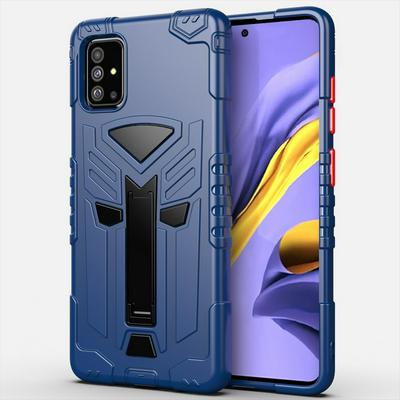 King Kong Style Four Corners Airbag Design with Folding Stand Shockproof Detachable Hard PC + Soft TPU Back Cover Case for Samsung Galaxy A51