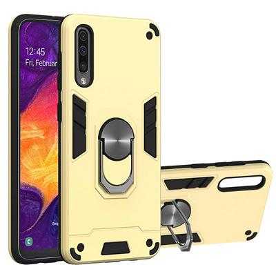 2 in 1 Shockproof Anti-Fingerprint Hard PC + Soft TPU with Ring Kickstand Back Cover Case for Samsung Galaxy A50 / A30s / A50s
