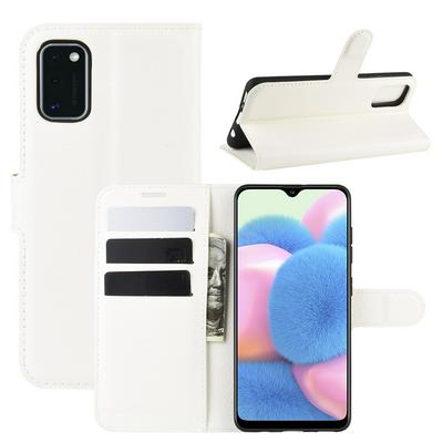 Litchi Pattern Side Flip Shockproof PU Leather + Soft TPU Card Slots with Magnetic Buckle and Stand Wallet Case for Samsung Galaxy A41 EU Version