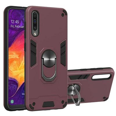 2 in 1 Shockproof Anti-Fingerprint Hard PC + Soft TPU with Ring Kickstand Back Cover Case for Samsung Galaxy A50 / A30s / A50s