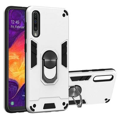 2 in 1 Shockproof Anti-Fingerprint Hard PC + Soft TPU with Ring Kickstand Back Cover Case for Samsung Galaxy A50 / A30s / A50s