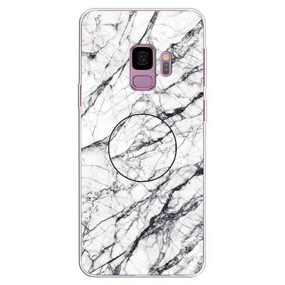Wallet Phone Case for Samsung Galaxy S9, Marble Pattern Soft TPU Phone Cover