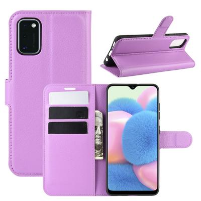 Litchi Pattern Side Flip Shockproof PU Leather + Soft TPU Card Slots with Magnetic Buckle and Stand Wallet Case for Samsung Galaxy A41 EU Version