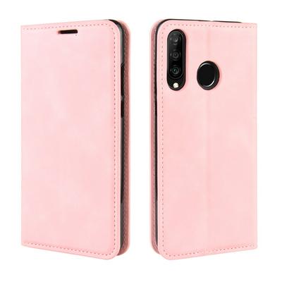 Retro Pattern PU Leather + Soft TPU Card Slots with Stand Support and Wallet Magnetic Absorb Protective Case for Huawei P30 Lite 