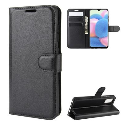 Litchi Pattern Side Flip Shockproof PU Leather + Soft TPU Card Slots with Magnetic Buckle and Stand Wallet Case for Samsung Galaxy A41 EU Version