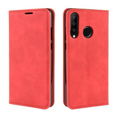 Retro Pattern PU Leather + Soft TPU Card Slots with Stand Support and Wallet Magnetic Absorb Protective Case for Huawei P30 Lite 