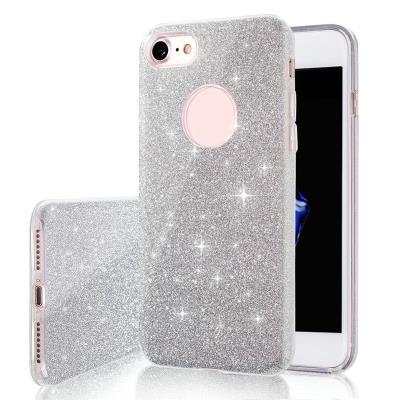 Glitter Powder 3 in 1 Drop-Proof Crystal Clear Dull Polished PC + Shining Soft Paper + TPU Gradation Soft Back Cover Case for iPhone 7 Plus / 8 Plus