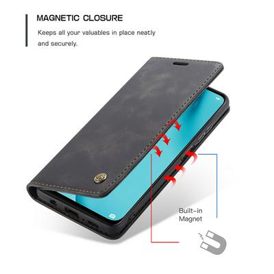 CaseMe 013 Series Side Flip Shockproof Magnetic Closure PU Leather + Soft TPU with Card Slots and Stand Case for Huawei P40 Lite