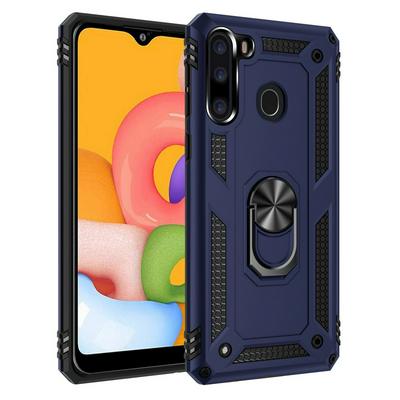 Armor Case For AppleSamsung Galaxy A21 Case Magnet Car Ring Holder Shockproof Stand Phone Cover Fundas