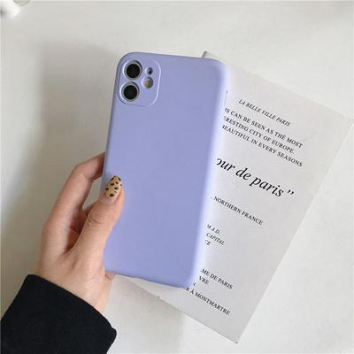 Solid Color Shockproof Liquid Soft Silicone Back Cover Protective Case for iPhone 11 6.1