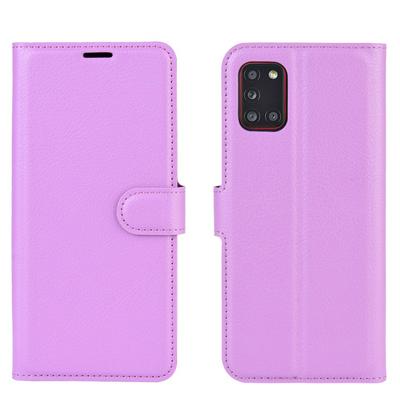 Litchi Pattern Side Flip Shockproof PU Leather + Soft TPU Magnetic Buckle with Stand and Card Slots Wallet Case for Samsung Galaxy A31
