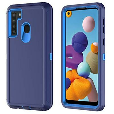 Shockproof 3 in 1 Detachable Hard Front PC Frame + Hard PC Inner + Soft TPU Back Hybrid Back Cover Protective Case for Samsung Galaxy A21