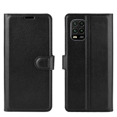 Solid Color Litchi Pattern Shock-Absorption Side Flip PU Leather + Soft TPU Card Slots with Magnetic Buckle and Stand Wallet Case for Xiaomi Mi 10 Lite 5G