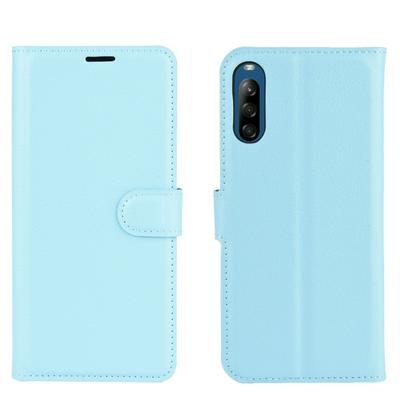 Solid Color Litchi Pattern Shock-Absorption Side Flip PU Leather + Soft TPU Card Slots with Magnetic Buckle and Stand Wallet Case for Sony Xperia L4