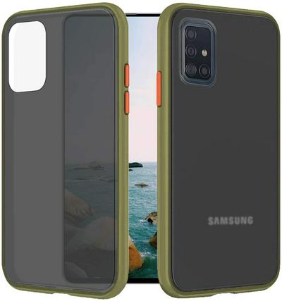 Double Colors 2 in 1 Matte Clear Ultra Thin Anti-Slip Hard PC + Soft TPU Back Cover Protective Case for Samsung Galaxy A51