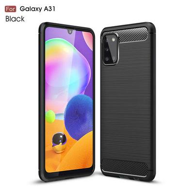 Carbon Fiber Pattern Brushed Shockproof Soft TPU Back Cover Case for Samsung Galaxy A31