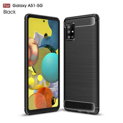 Carbon Fiber Pattern Brushed Shockproof Soft TPU Back Cover Case for Samsung Galaxy A51 5G