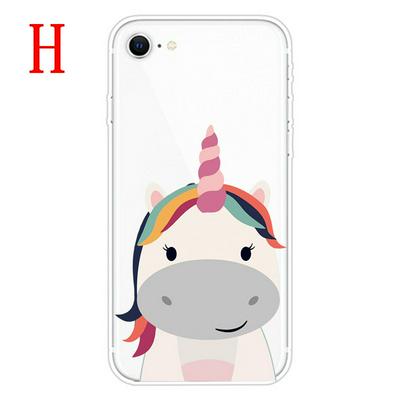 Cartoon Pattern Shockproof Anti-Scratch Transparent Soft TPU Back Cover Case for iPhone SE (2020) / 7 / 8