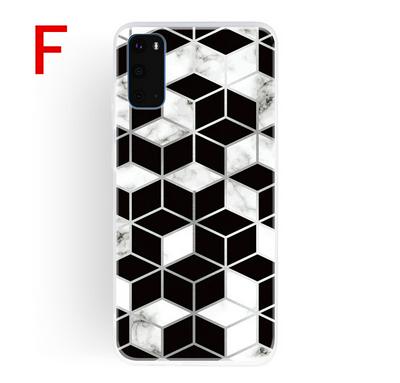 Geometric Marble Pattern Shockproof Anti-Scratch Soft TPU Back Cover Case for Samsung Galaxy S20