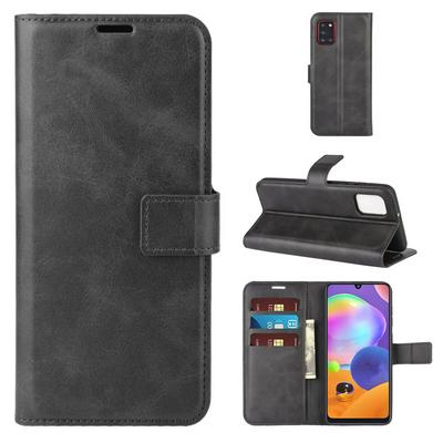 Retro Side Flip Anti-Sratch Shockproof PU Leather + Soft TPU Magnetic Buckle with Stand and Card Slots Wallet Case for Samsung Galaxy A31