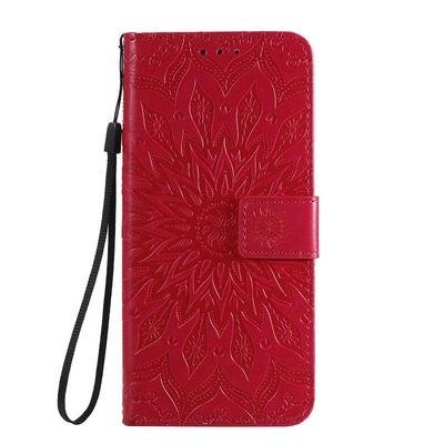 Embossed Flower Pattern Wrist Strap Style Shockproof Side Flip PU Leather + Soft TPU Card Slots with Magnetic Buckle and Stand Wallet Case for Huawei P40 Pro